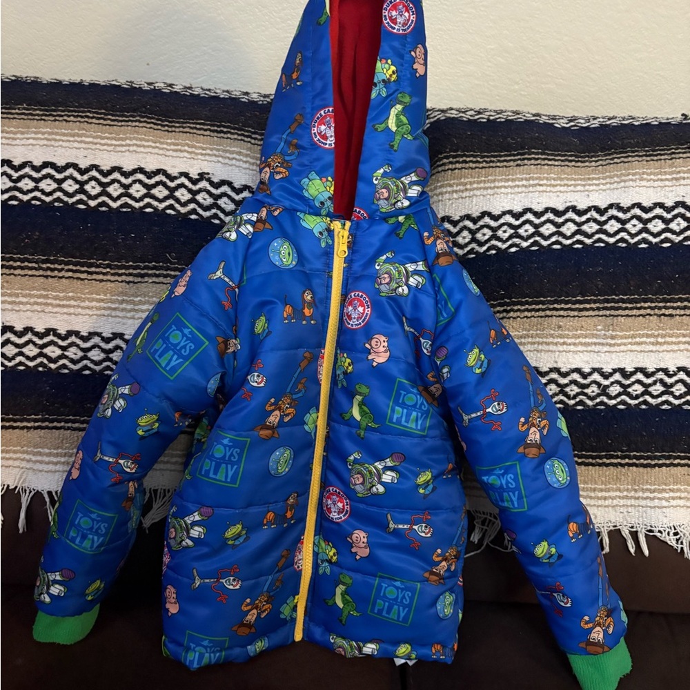 Disney Blue Toy Story Puffer Jacket size 5/6